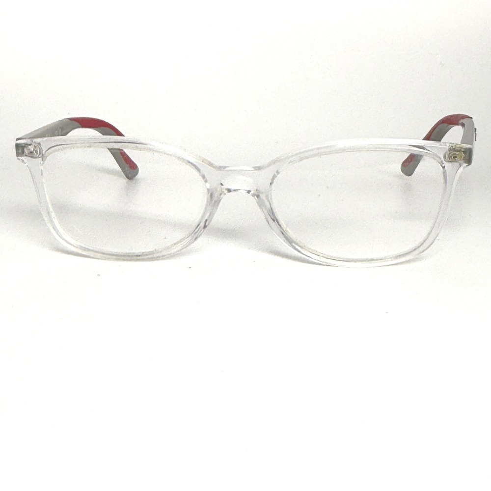 Ray-Ban RB 1586 3832‎ Clear Grey Red Eyeglasses Frames 49-16-130 Kids Boys Girls